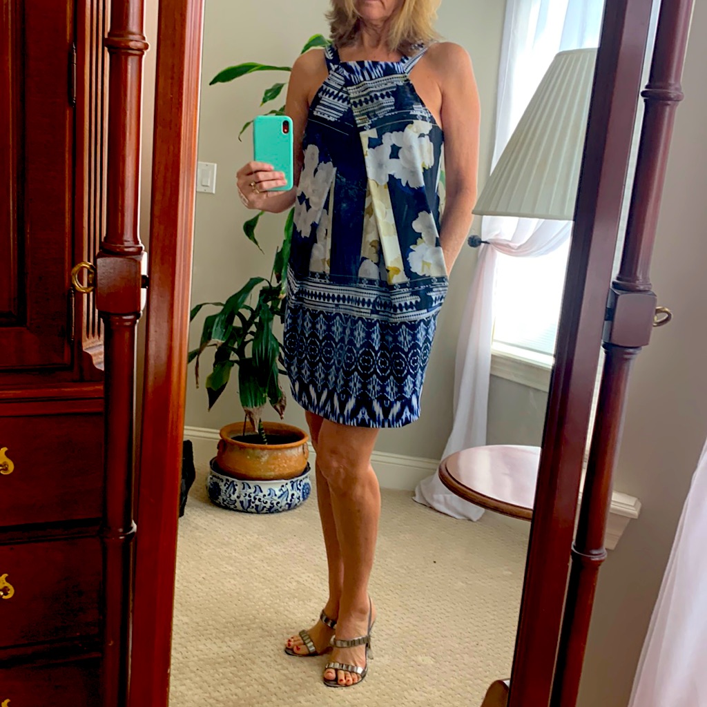Stunning Antonio Melanie Dress With Flowers And Aztec Print. Feels Like Silk Sz6